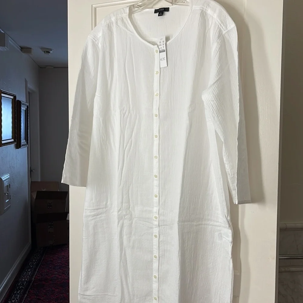 J.Crew Soft gauze button-down tunic dress BH542